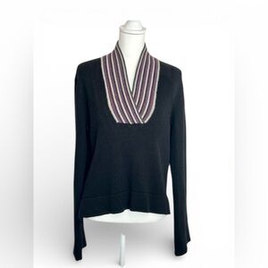 Vintage Susan Bristol V-Neck Black Sweater y2k granny core